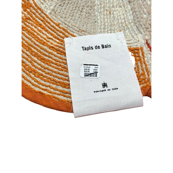 Urban Outfitters Mushroom Tufted Shag Bath Mat Boho Rug Orange Red Cotton NEW - Picture 11 of 15